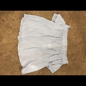 Jack Wills blue and white off the shoulder top